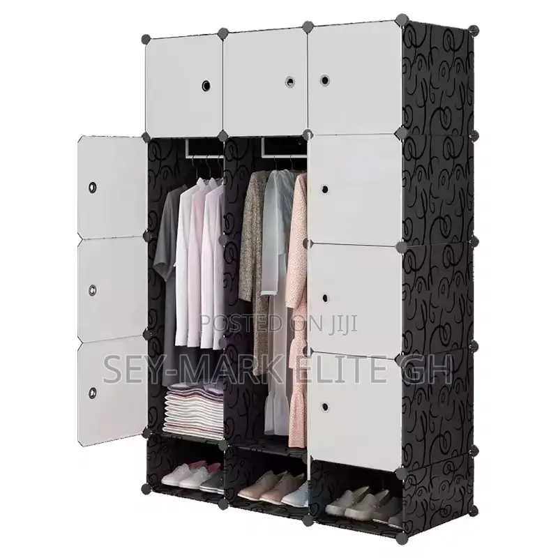 12 Cubes Plastic Wardrobe With Shoe Rack