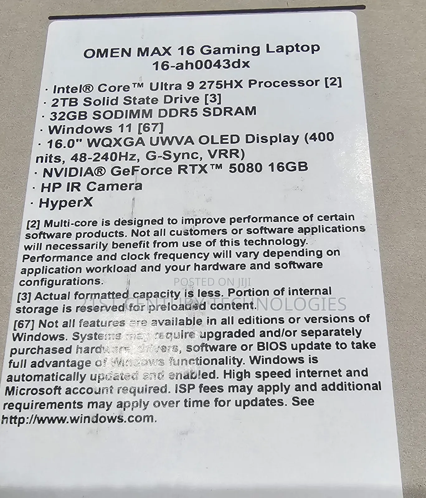 New Laptop HP Omen 16 32GB Intel Core Ultra 9 SSD 2T