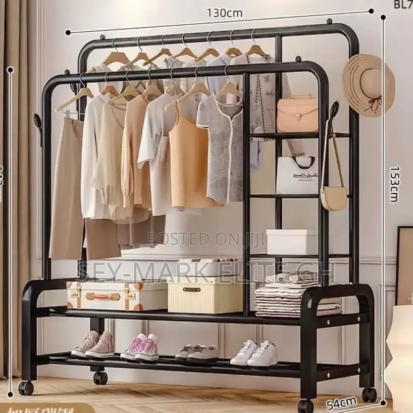 Double Cloth Hanger With Shoe/Bag Rack