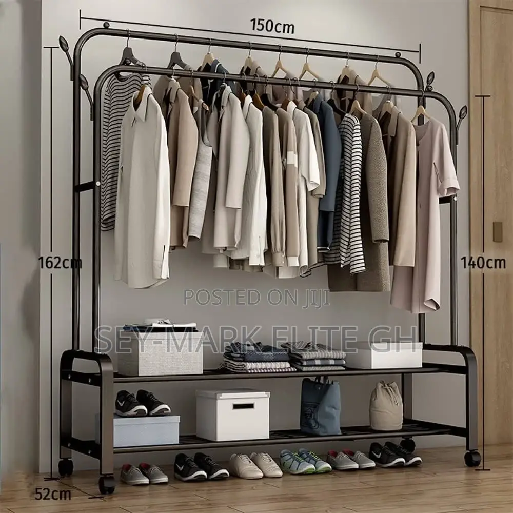 Double Cloth Hanger With Shoe Rack