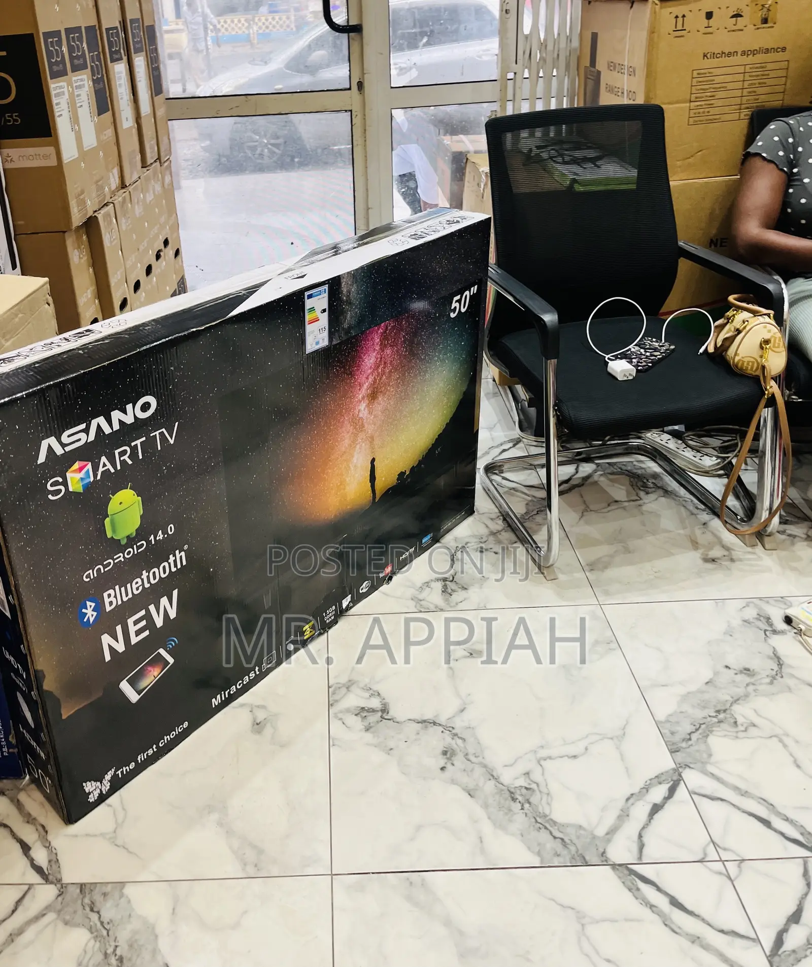 Newly Made Uhd Smart Asano 50 Inch Television(Black)