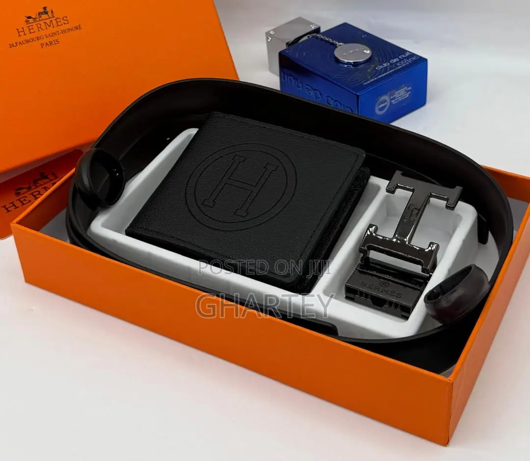 Hermes All Black Wallet/ Belt Combo - For Him