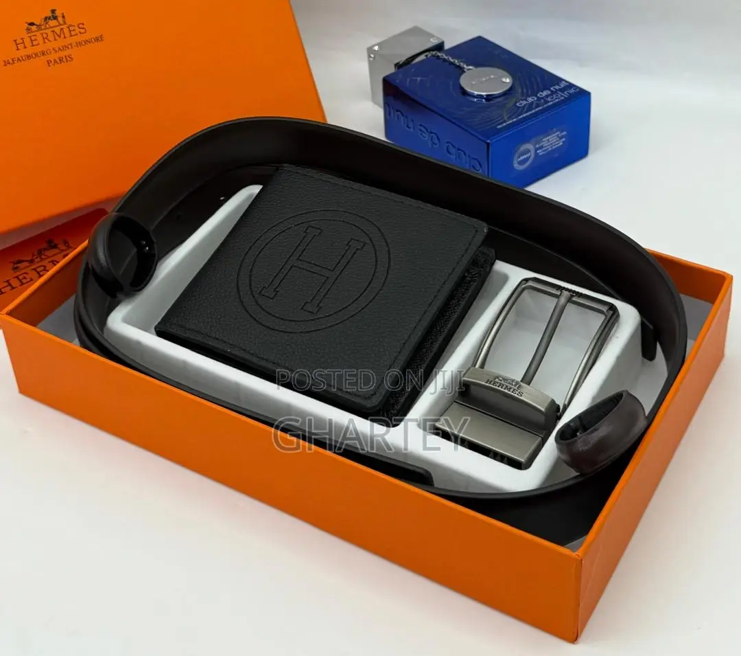 Hermes All Black Wallet/ Belt Combo - For Him