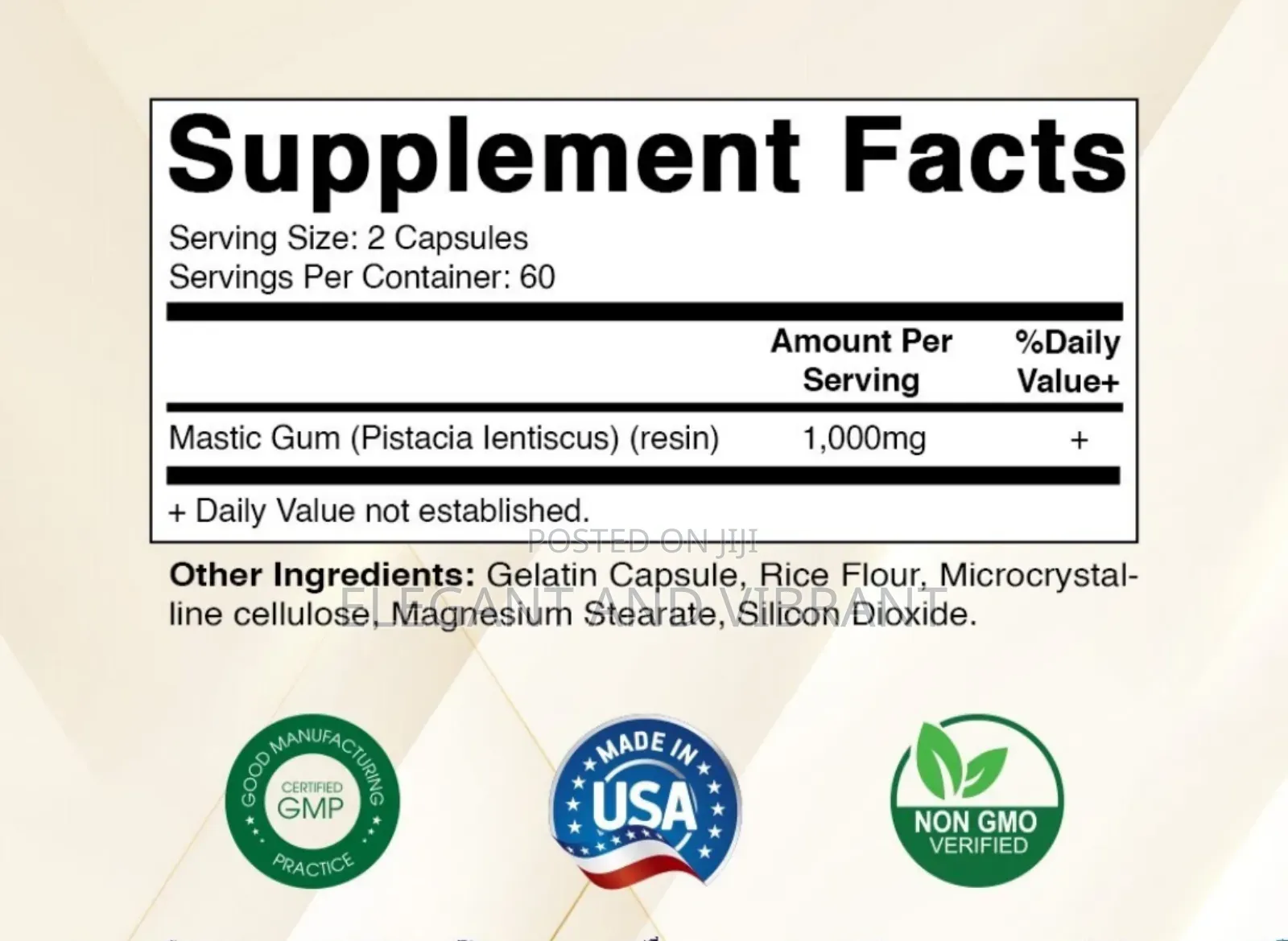 Mastic Gum 1000mg Per Serving Support Digestive Func 120caps