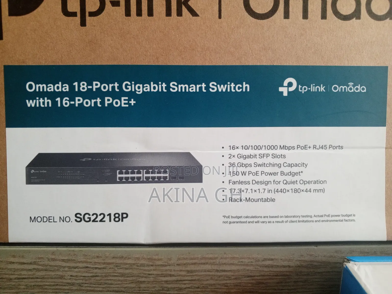 Tp-Link Omada 16 Port Poe+ Smart Gigabit Switch Sg2218p