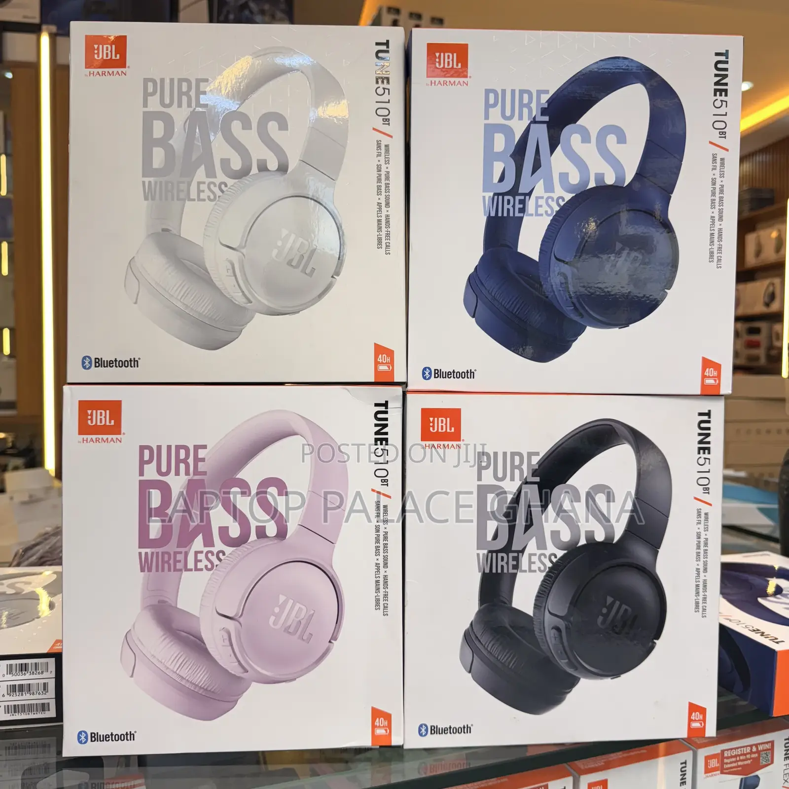 JBL Tune 510bt Headphones With Purebass Sound