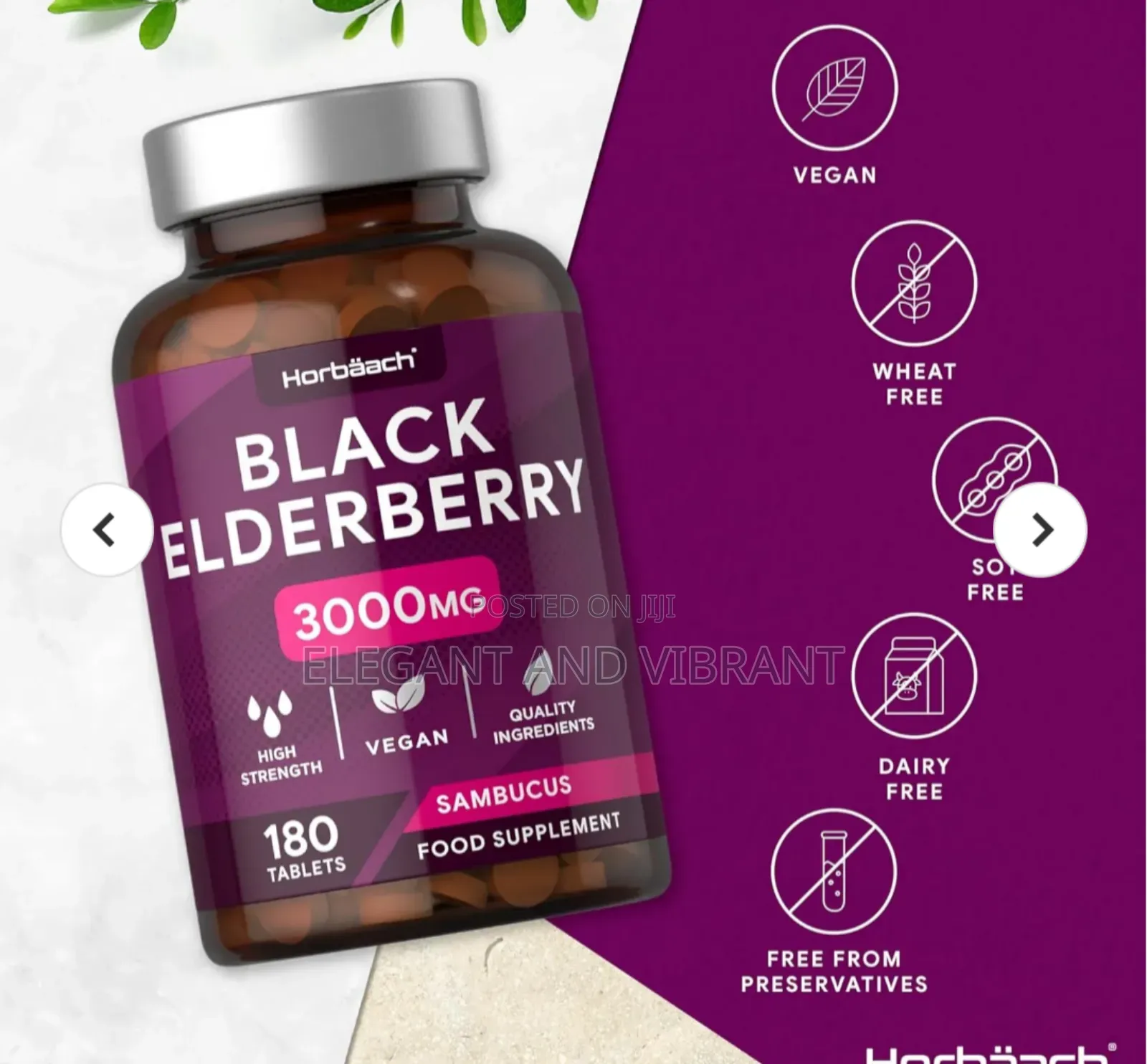Black Elderberry 3000 Mg | 180 Tablets