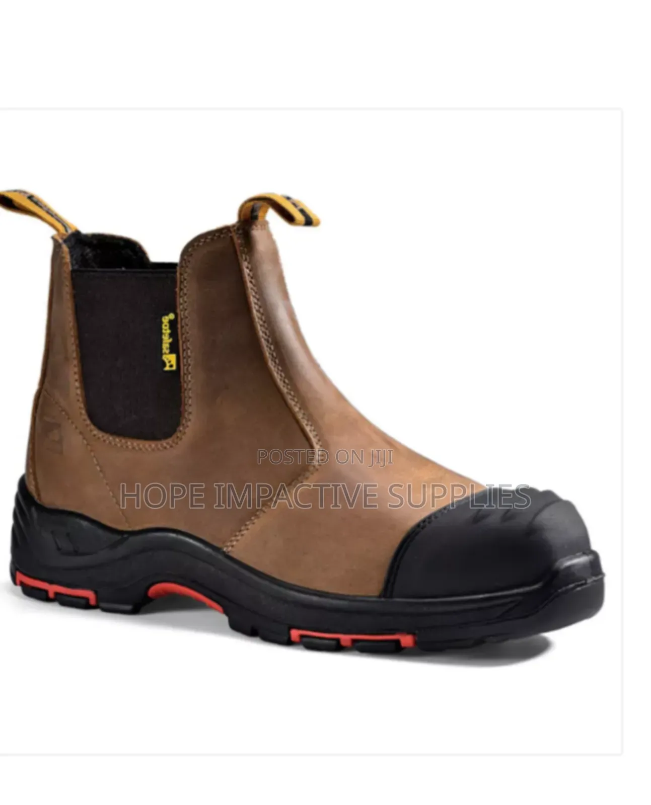 Safetoe Slip On Safety Boots - Brown.