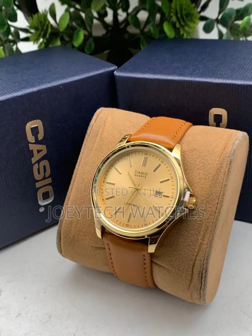 Authentic Genuine Leather Casio Analog Watch