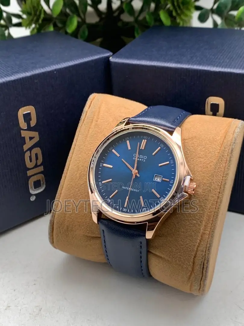 Authentic Genuine Leather Casio Analog Watch