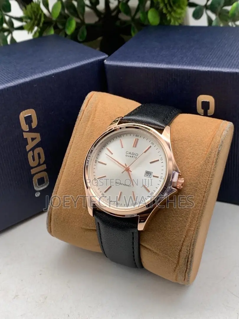 Authentic Genuine Leather Casio Analog Watch