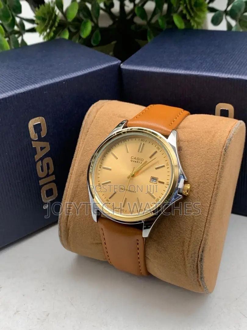 Authentic Genuine Leather Casio Analog Watch