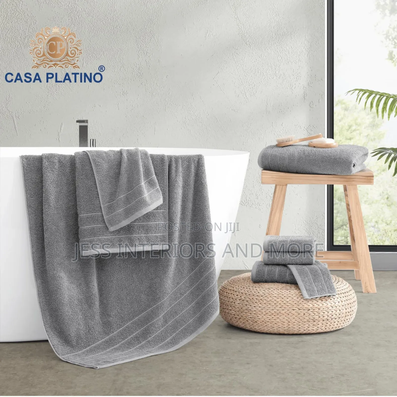 Towel Set Casa Platino 8-Piece( Grey)
