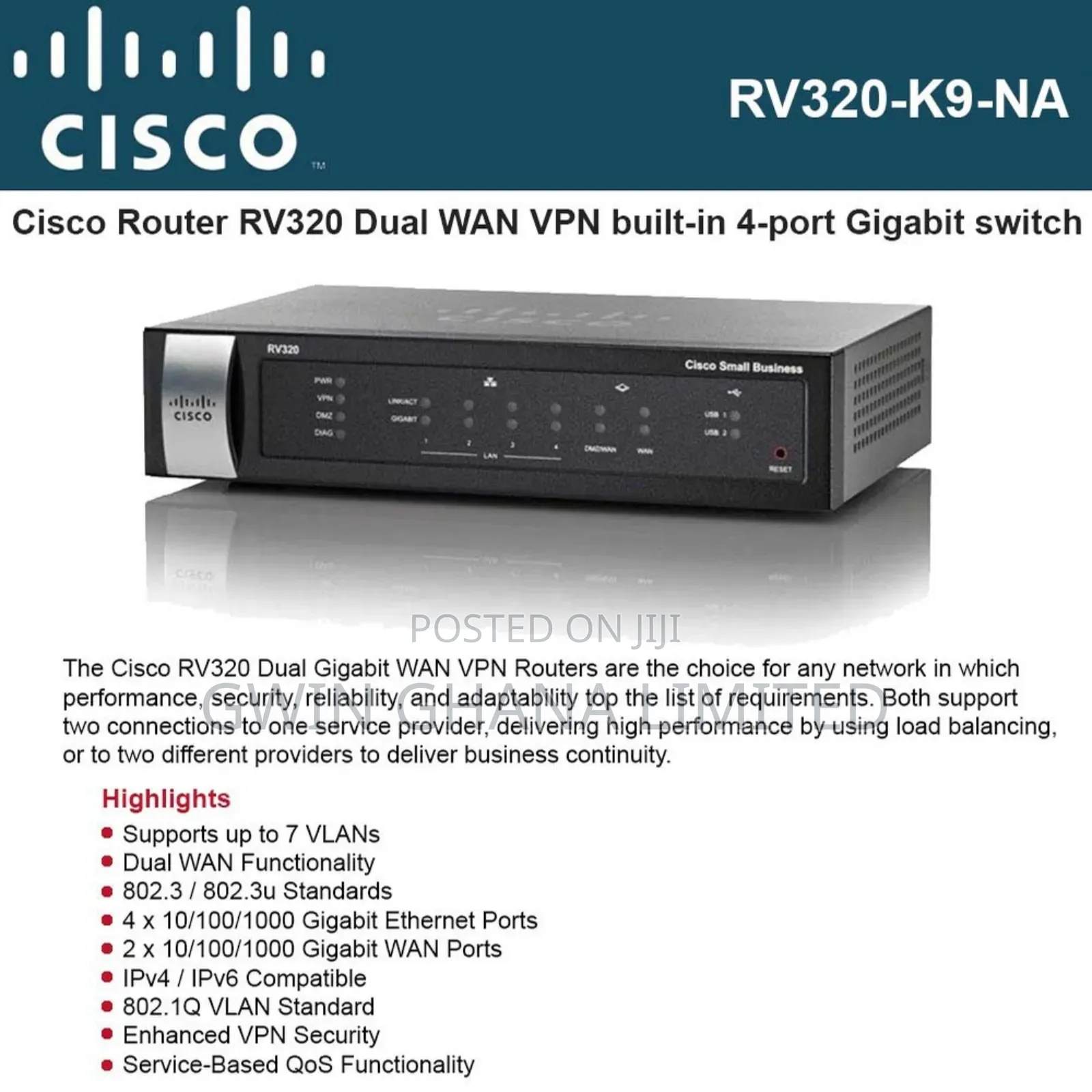 Cisco Rv320 Dual Gigabit Wan Vpn Router