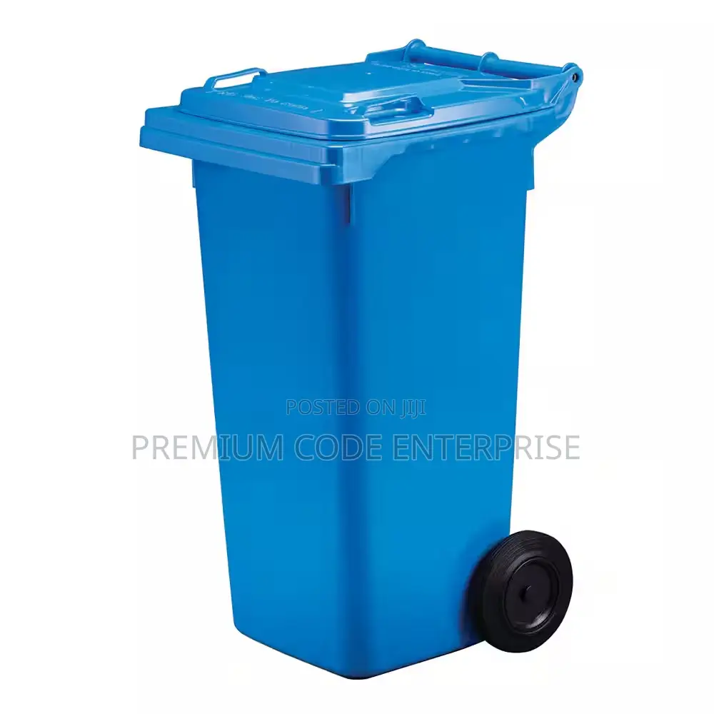 240l Blue Dustbins With Flat Cover
