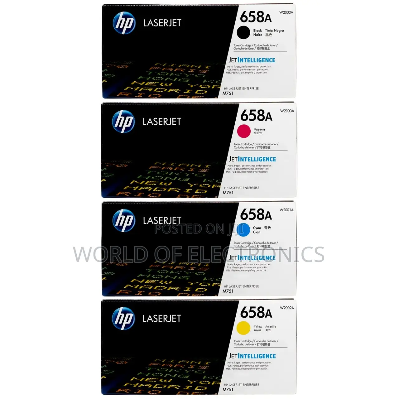 Hp Original 658a Cyan, Magenta, Yellow Toner Cartridge