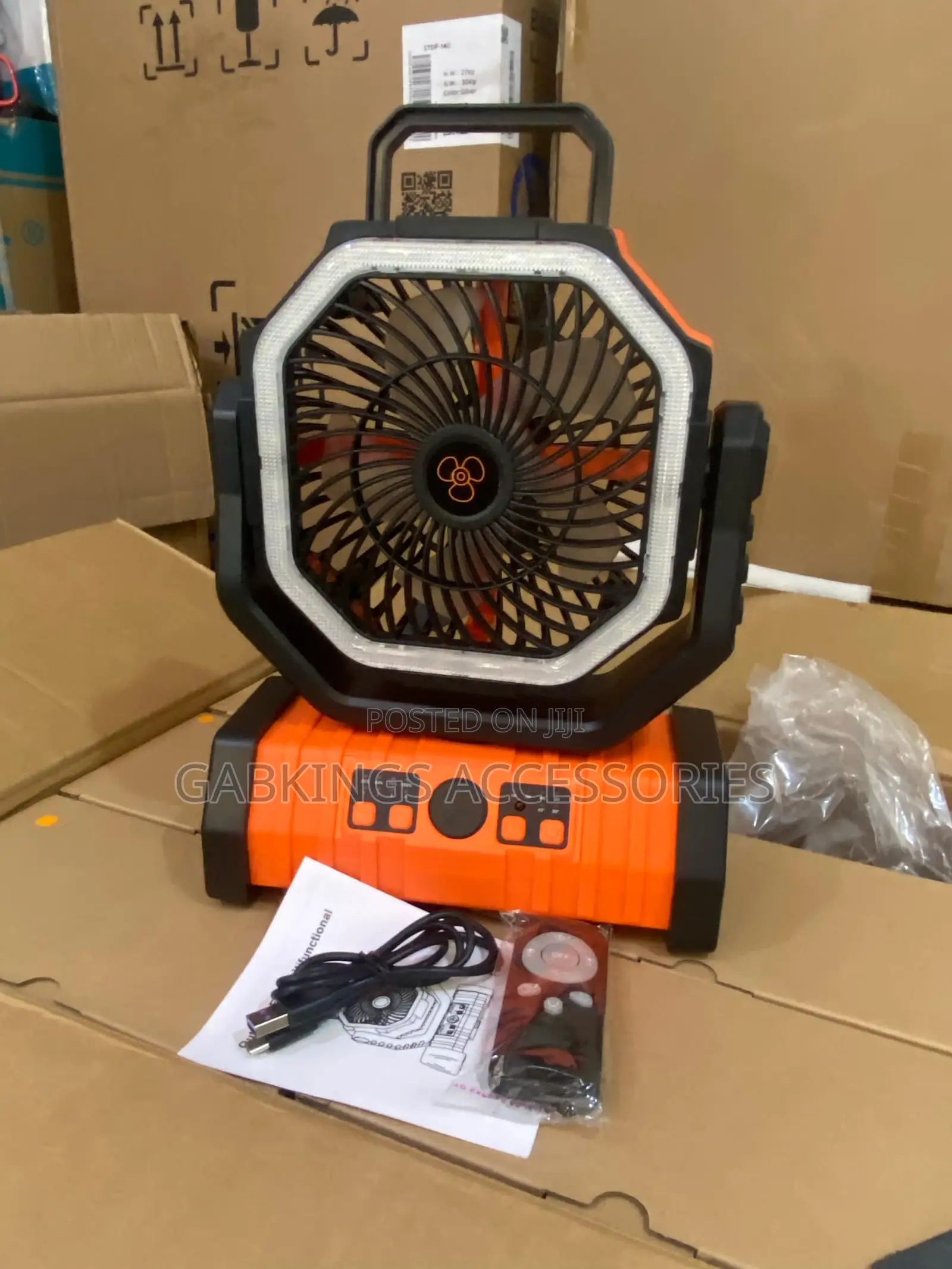 16hr to 60hrs Table Top Rechargeable Fan With 20,000 Battery