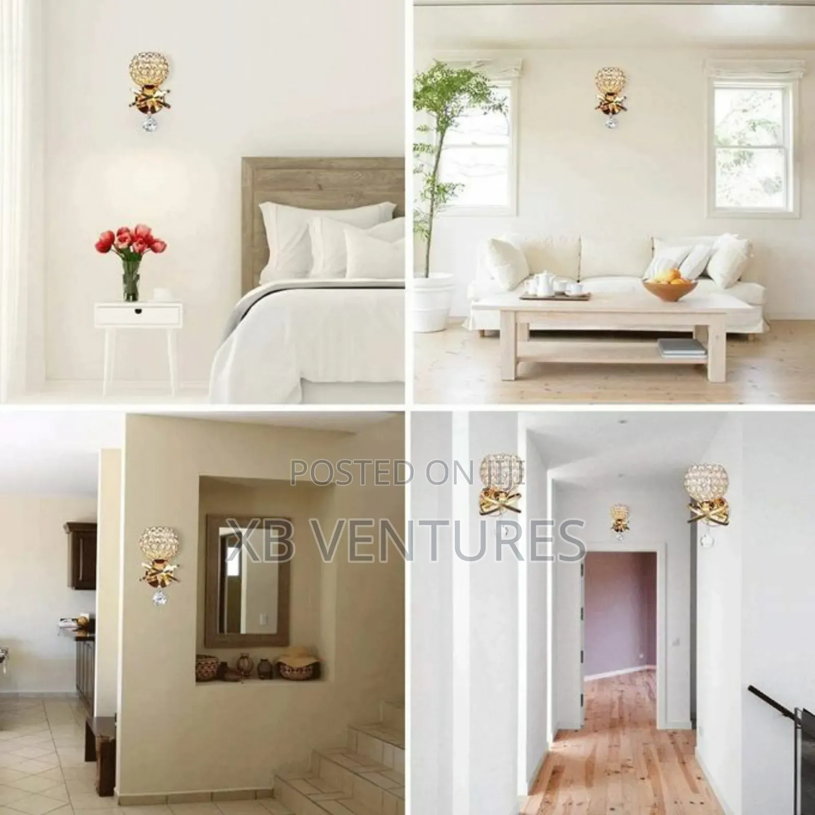 Led Satellite Crystal Wall Lamp With Light Source - Gold