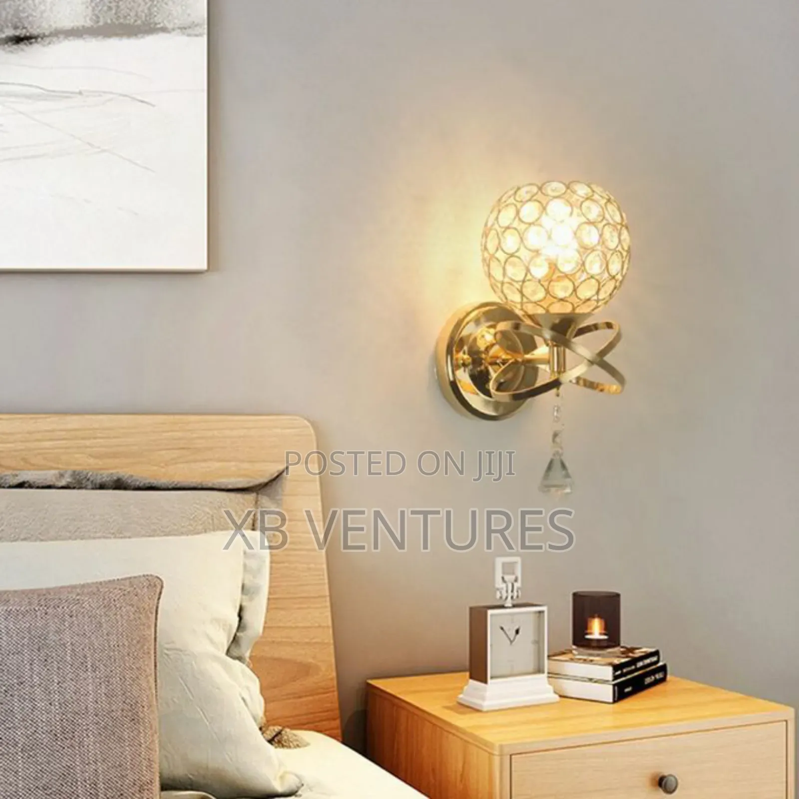 Led Satellite Crystal Wall Lamp With Light Source - Gold