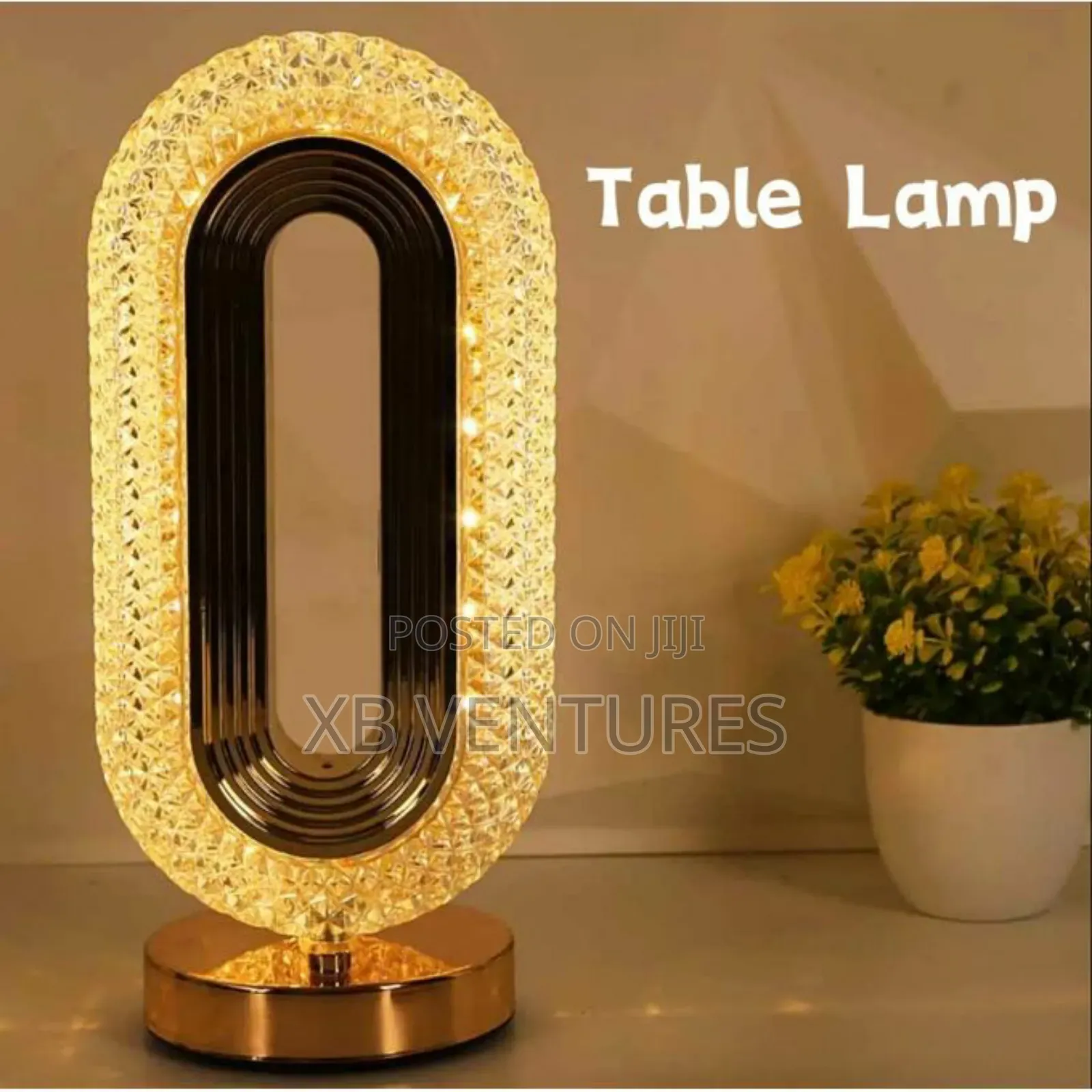 Oval Crystal, Usb Rechargeable Interior Decor Table Lamp