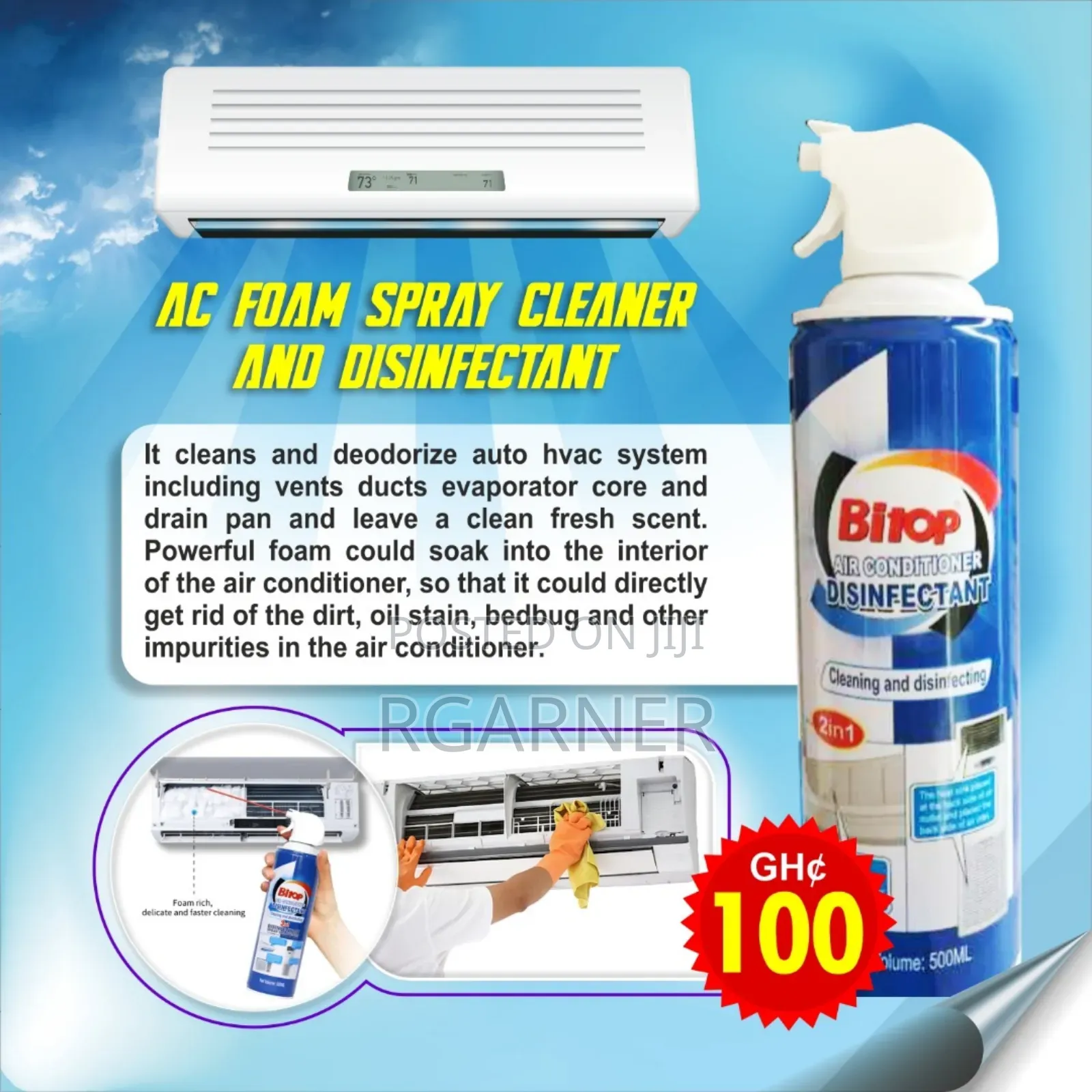 Ac Aircon Car/Universal Use Foam Spray Cleaner and Disinfectant