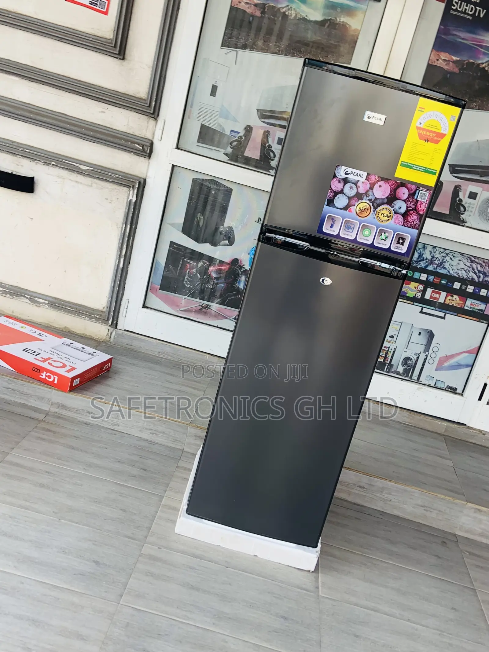 Genuine 2 Doors Topfreezer 165l Dark Grey Pearl Fridge