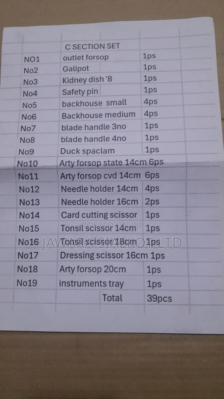 Cesarean Section Set 45 Pieces