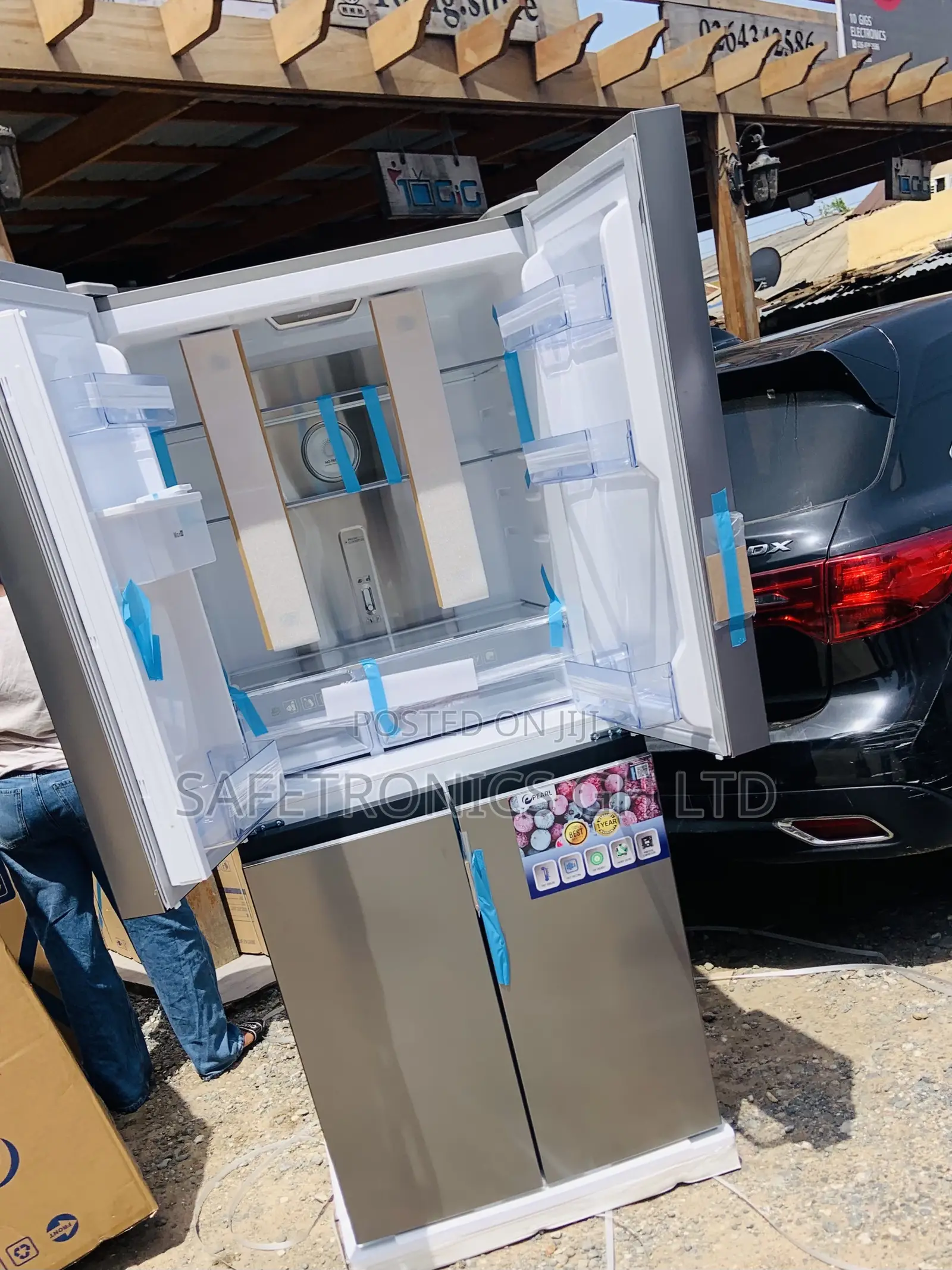 Enjoyable Pearl Sidebyside 4 Doors Grey Pf-613md Fridge