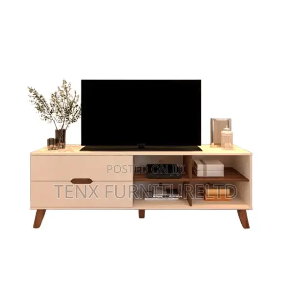 Tv Stand Off White/Pine (Up to 75" )