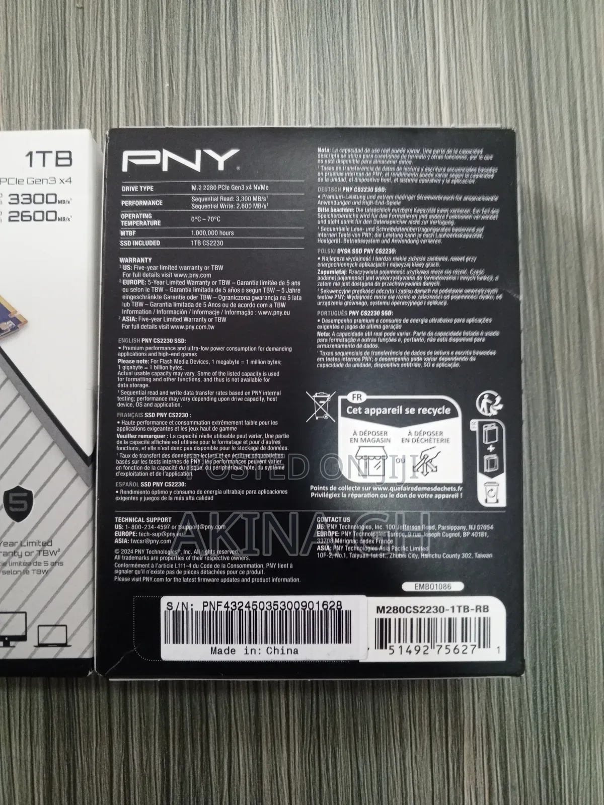 Pny Cs2230 1tb M.2 Nvme Internal Solid State Drive (Ssd)