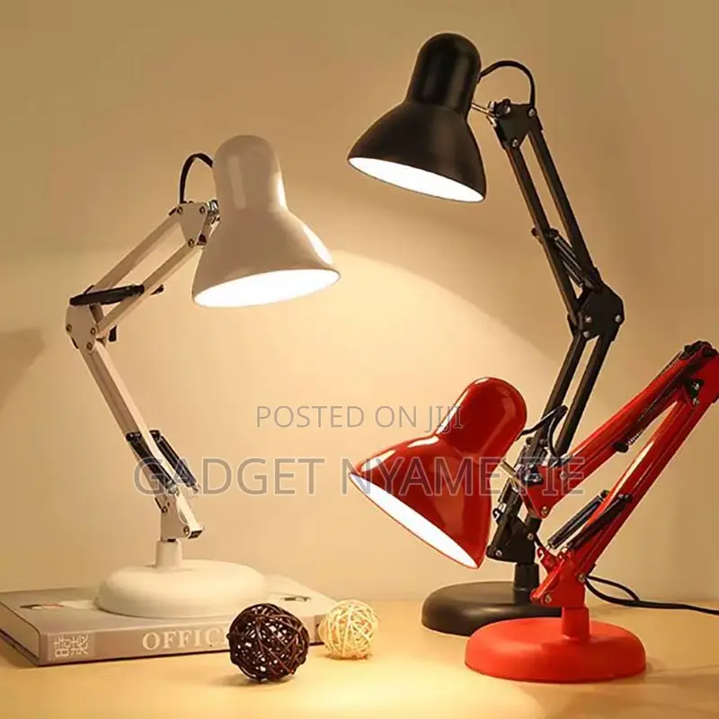 Metallic Long Neck Foldable Desk Top Lamp
