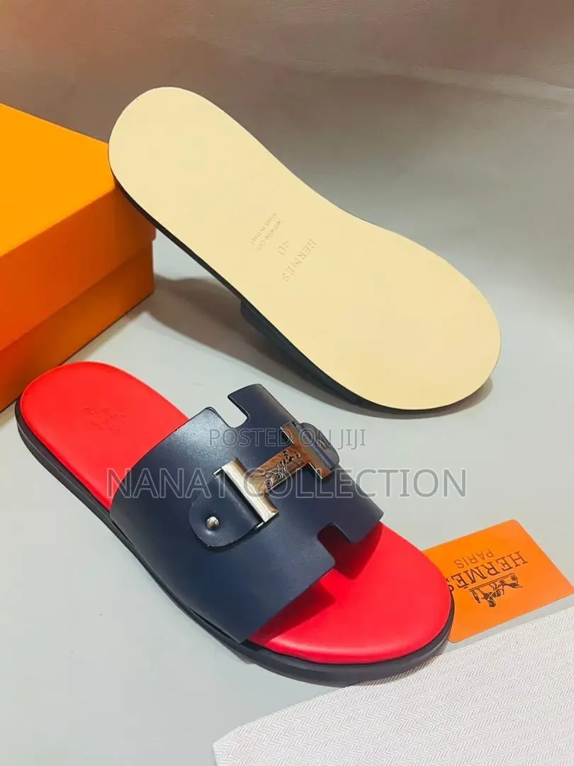 Men’S Hermes Leather Slippers