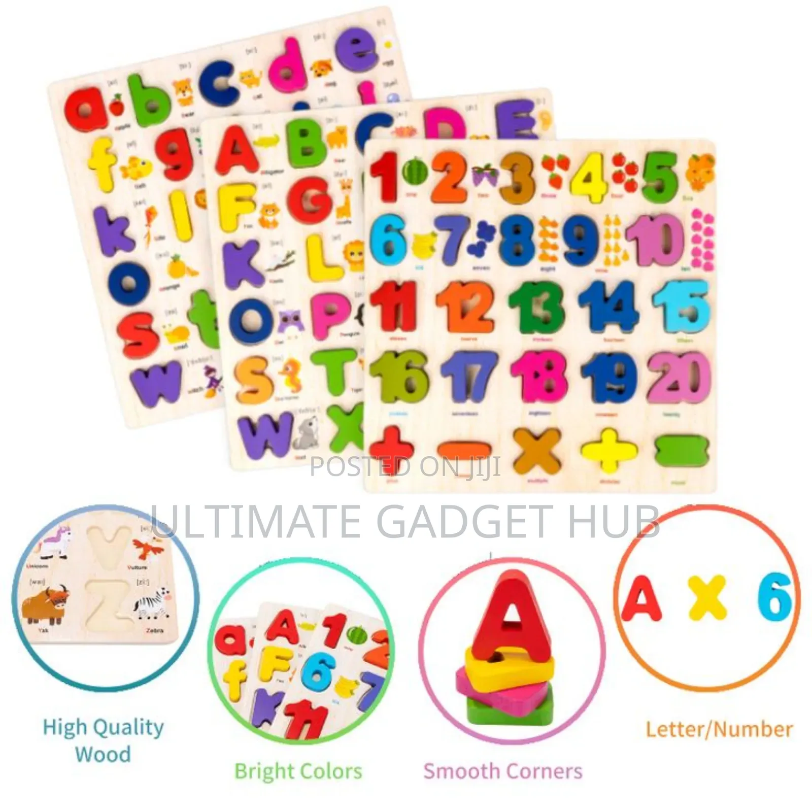 Wooden Alphabet Number Puzzle