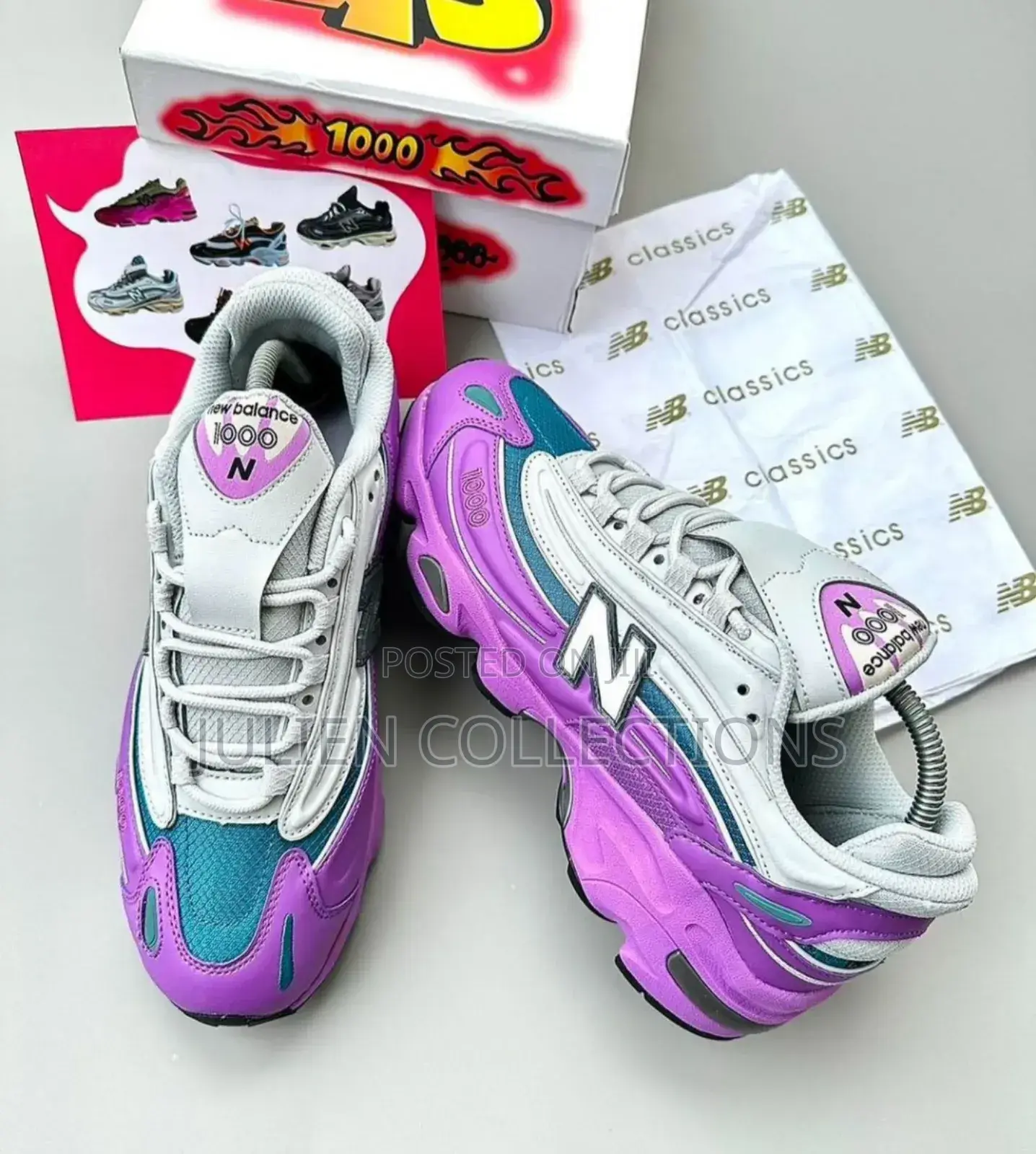 New Balance 1000 White and Violet