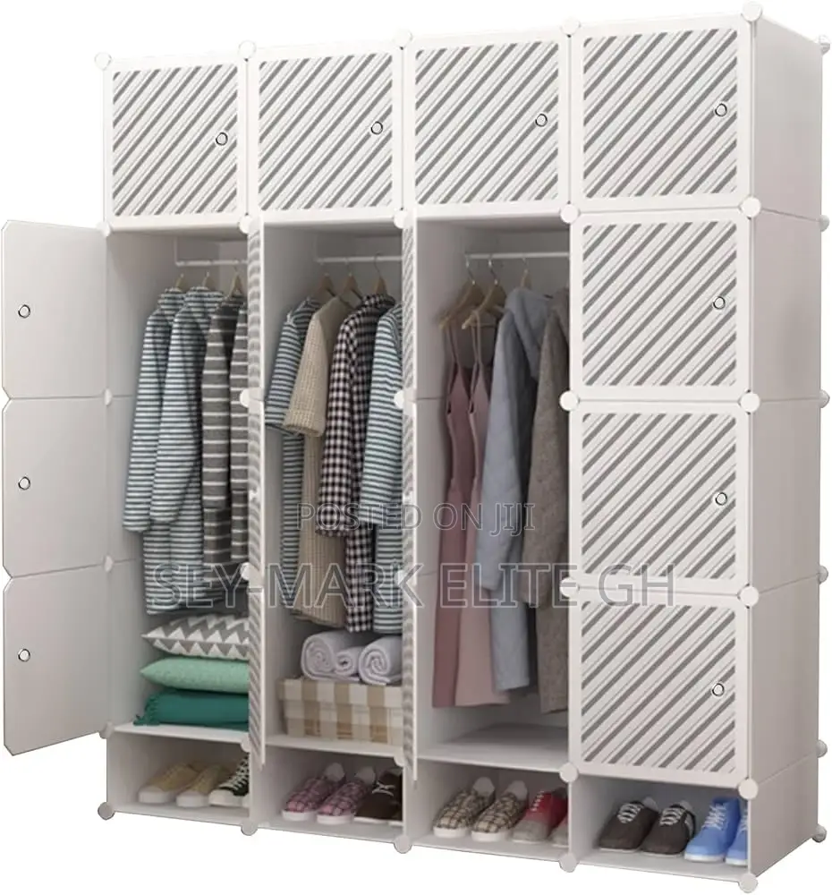 16 Cubes Plastic Wardrobe With Shoe Rack