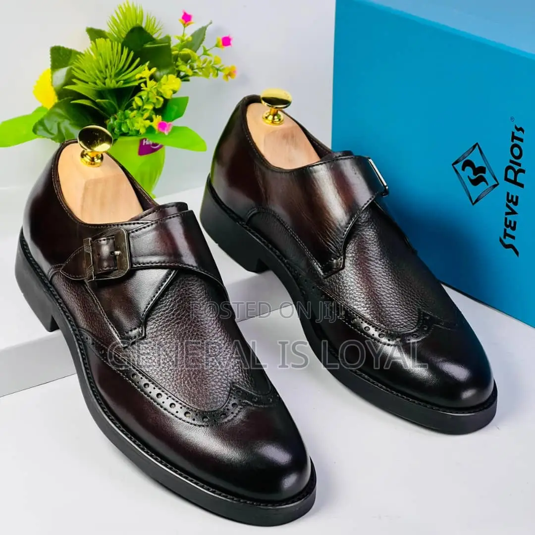 Steve Riots Monk Strap Black Coffee Shoe