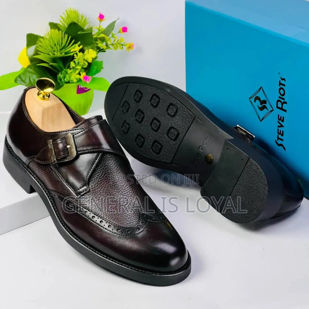 Steve Riots Monk Strap Black Coffee Shoe