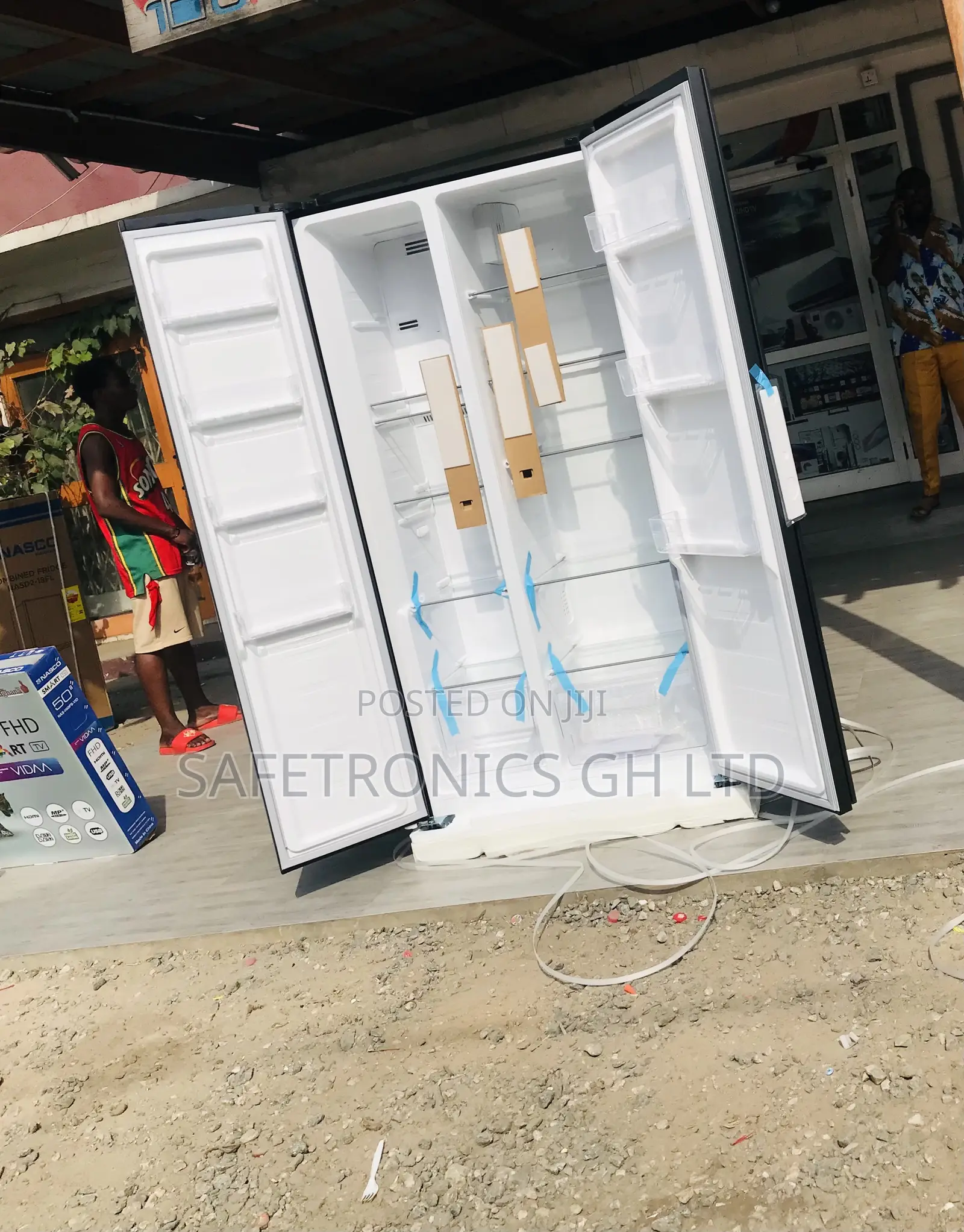 Buy Frosty Flow 2 Doors Nasco Sidebyside Grey Fridge