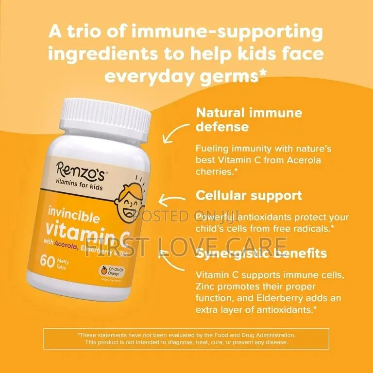 Renzo’S Vitamins for Kids Invincible Vitamin C for Kids With Acelora