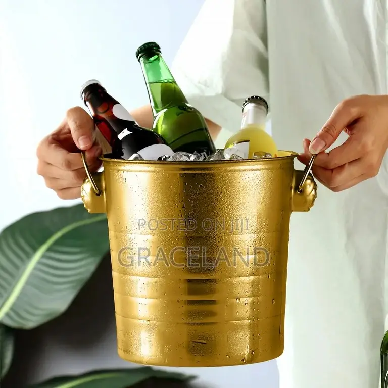 This Is Original 2in1 Golden Ice Buckets for Dinner-Party’S