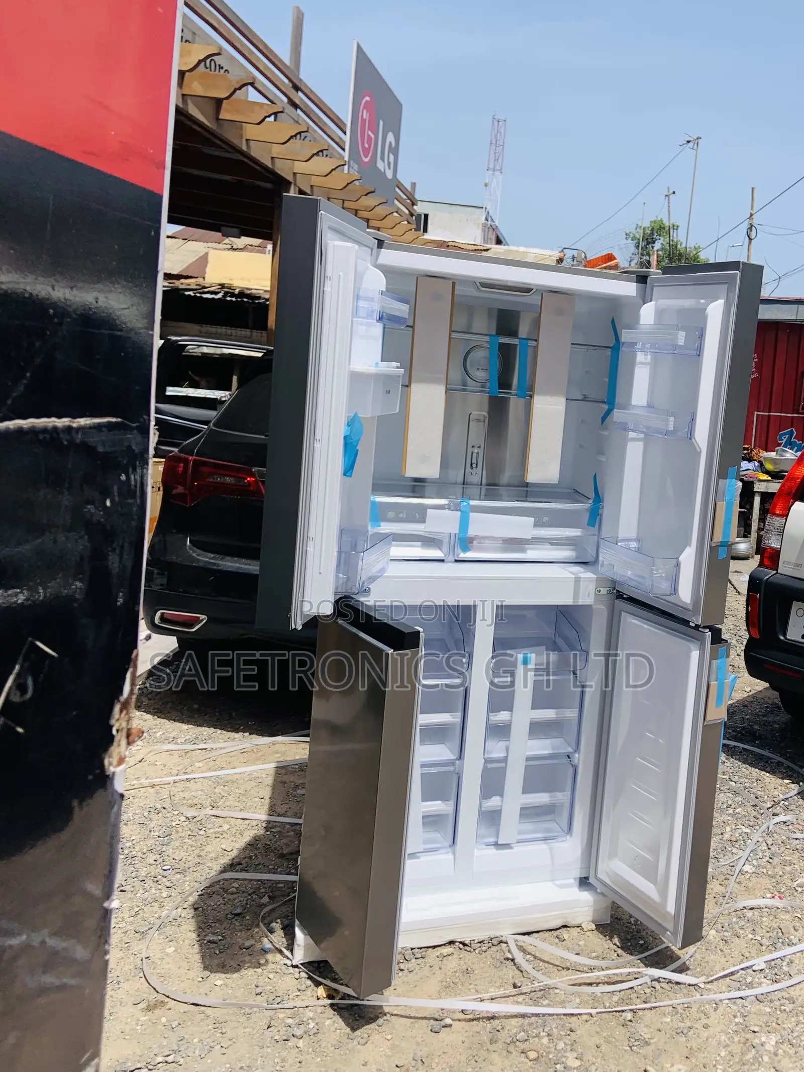 Get Grey 4 Doors Pearl Sidebyside Premium Fridge
