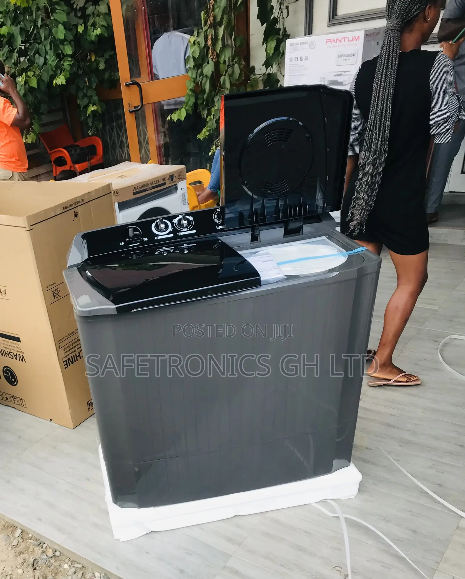 Premuim Topload Semiauto Lg 18kg Twintub Grey Washer