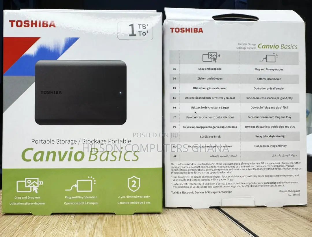 Toshiba Canvio Basics Portable Hard Drive 1tb