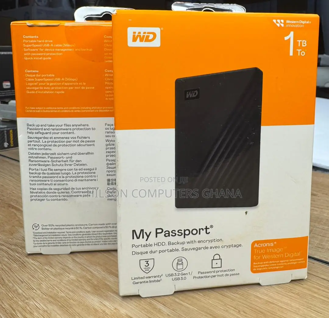 Wd My Passport Portable External Hard Drive 1tb