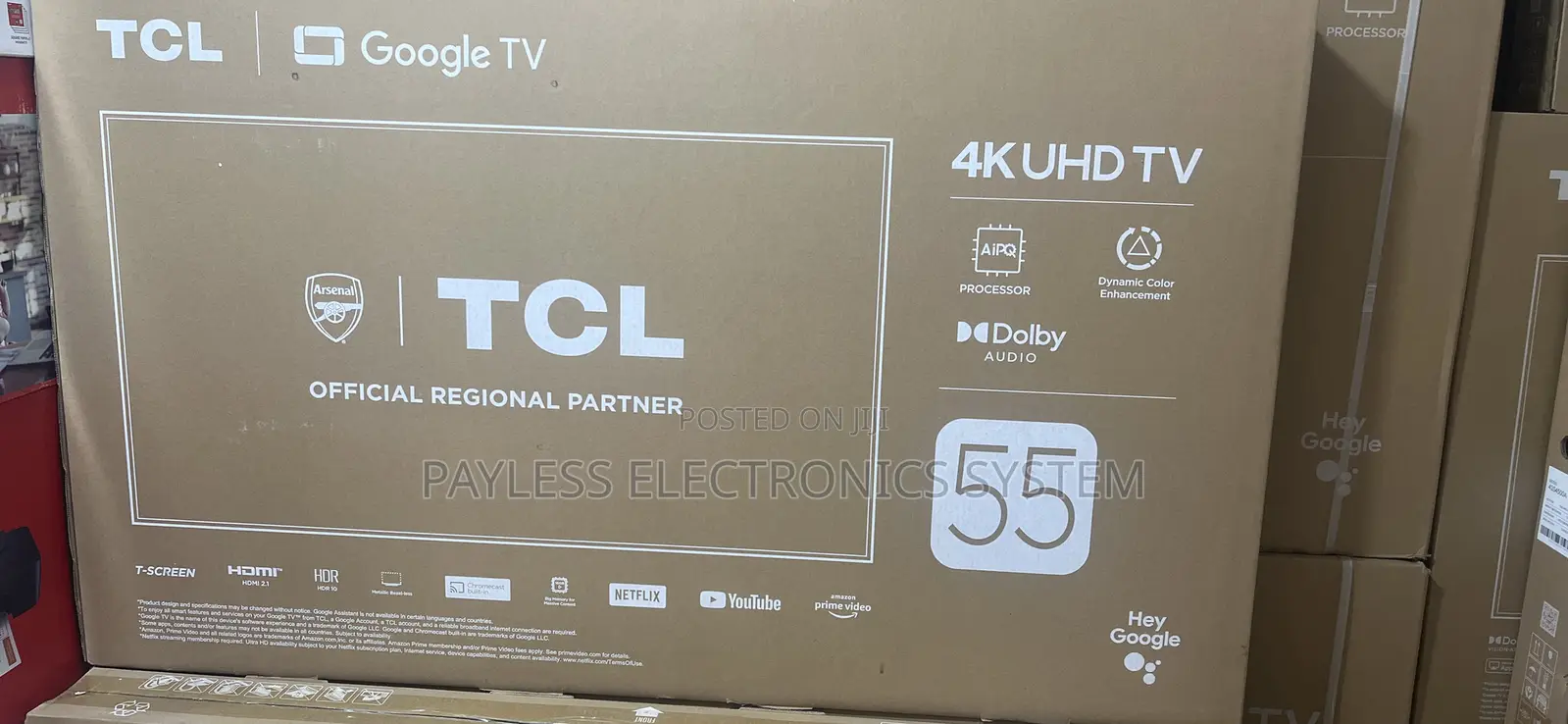 TCL 55′′ HDR Frameless Google Tv