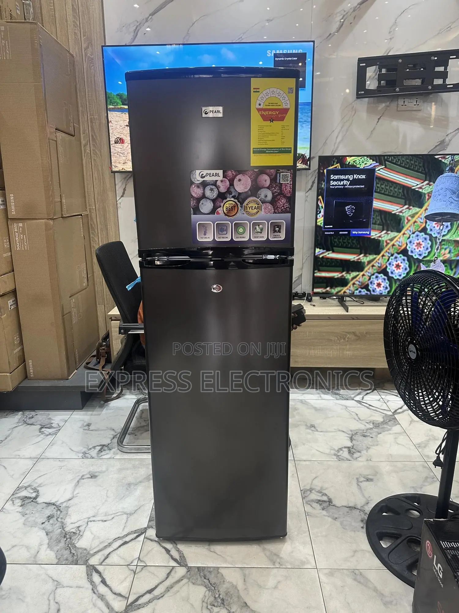 Long Lasting Double Door Fridge Pearl 161l