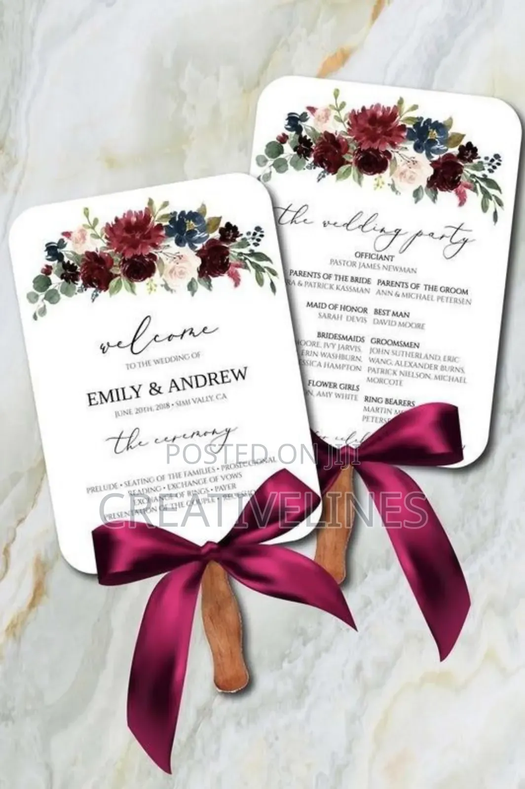 Wedding Fan With Ribbon