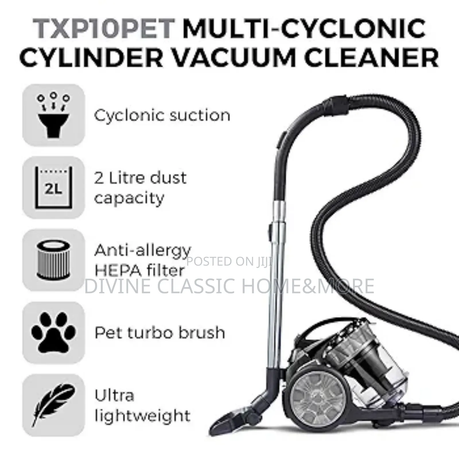 Tower Multi-Cyclonic Bagless Cylinder Vacuum Cleaner