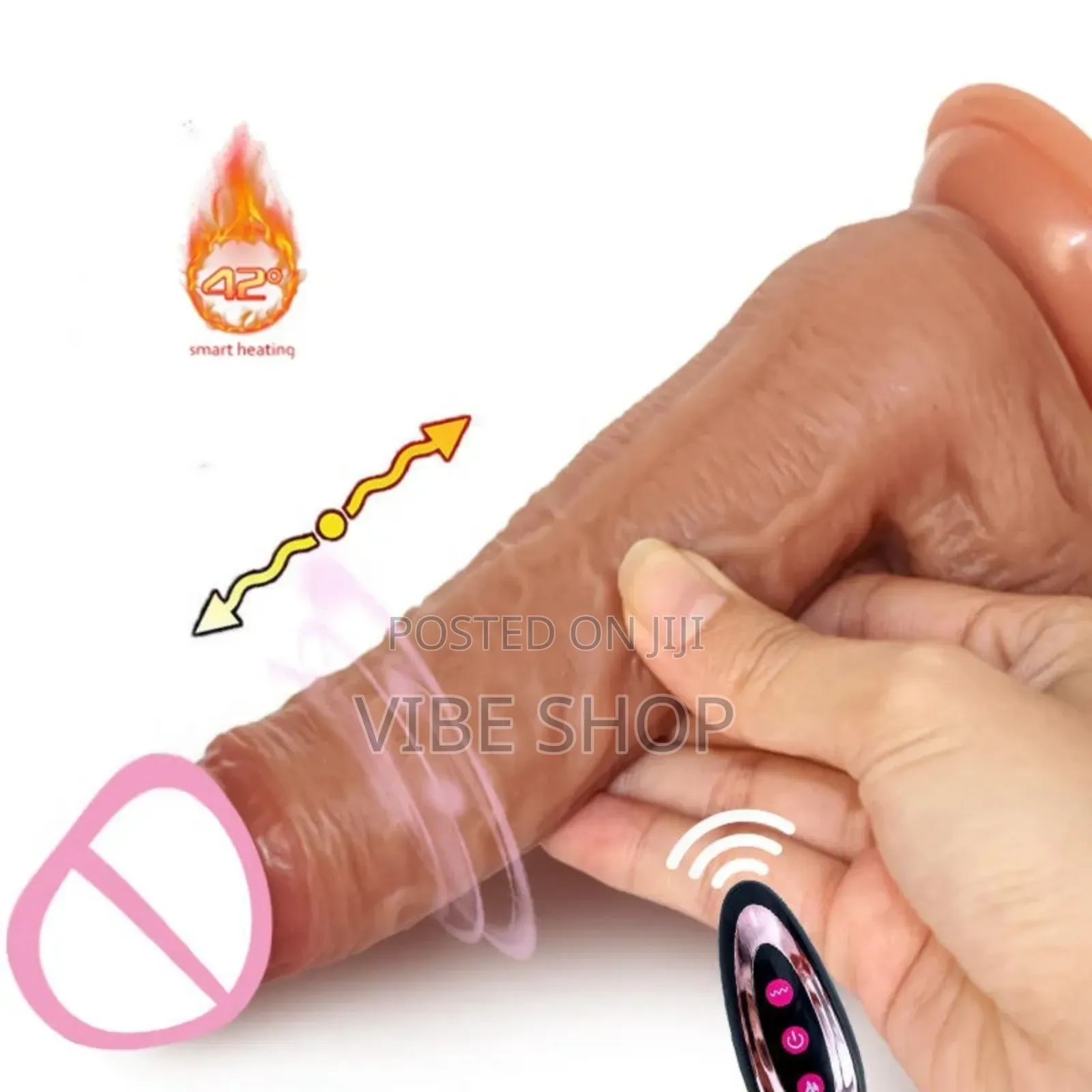 Thrusting Dildo - Remote 7 Vibration Modes Self-Heating