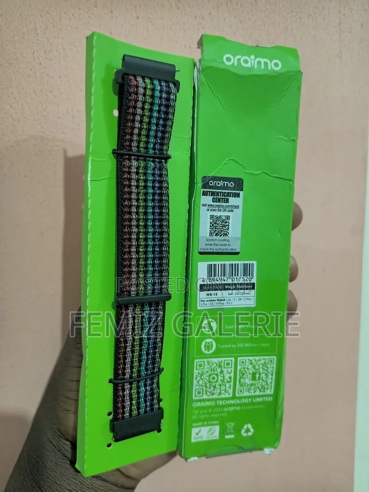 Oraimo Nylon Watch Strap - Magic Rainbow Colour